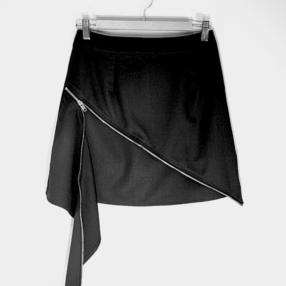Grunge Asymmetrical Zippered Skirt Sz. Small - Picture 2 of 8